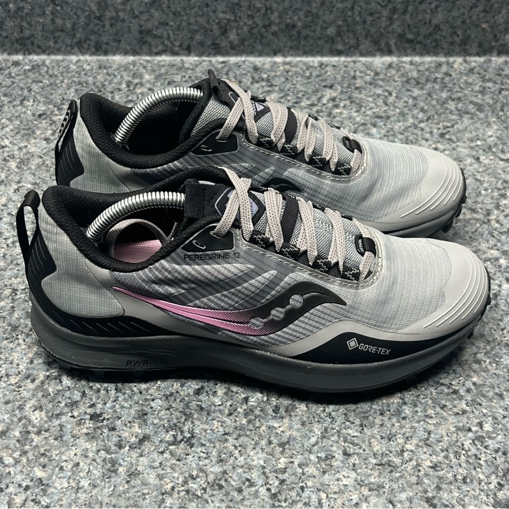 Saucony Peregrine 12 GTX Alloy/Quartz Gray Trail Running Shoes | Women’s 7.5